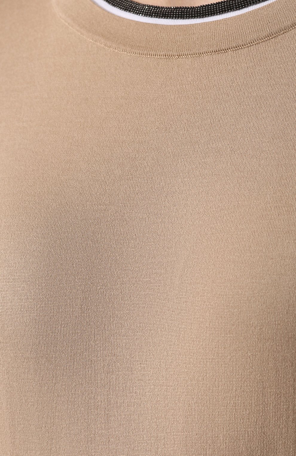 Хлопковая футболка BRUNELLO CUCINELLI бежевого цвета по цене 79950 руб., арт. M8Z840600, фото 5 Хлопковая футболка BRUNELLO CUCINELLI, арт. M8Z840600, фото 5