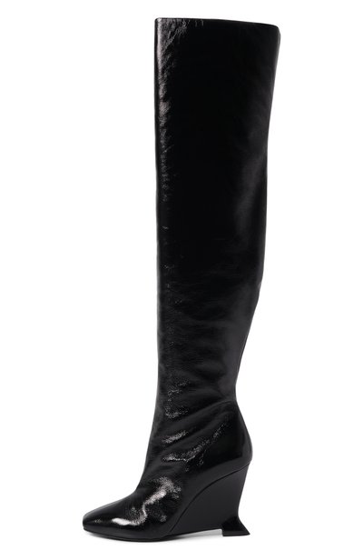 Лакированные ботфорты BALMAIN черного цвета по цене 216500 руб., арт. HN0TB312/LMSI, фото 4 Лакированные ботфорты BALMAIN, арт. HN0TB312/LMSI, фото 4