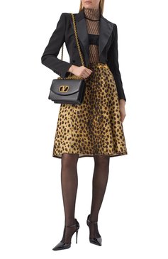Женская сумка vain medium VALENTINO черного цвета, арт. 6W2B0R16/GCB | Фото 7 (Ремень/цепочка: На ремешке; Размер: medium; Материал: Натуральная кожа)