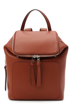 Женский рюкзак goya small LOEWE коричневого цвета, арт. 329.56.U15 | Фото 1 (Материал: Натуральная кожа; Материал сплава: Проставлено; Размер: mini; Драгоценные камни: Проставлено; Стили: Кэжуэл)