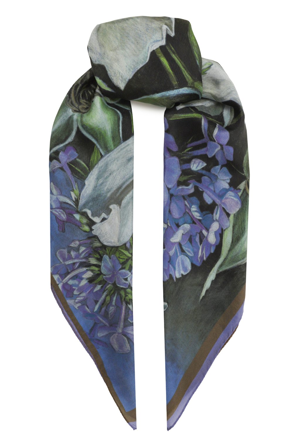 Шелковый платок голубой букет GOURJI, арт. 91128137/4441172, фото 1