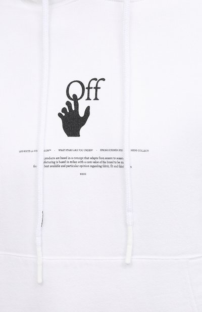 Хлопковое худи OFF-WHITE белого цвета по цене 49950 руб., арт. 0MBB034R21FLE005, фото 5 Хлопковое худи OFF-WHITE, арт. 0MBB034R21FLE005, фото 5
