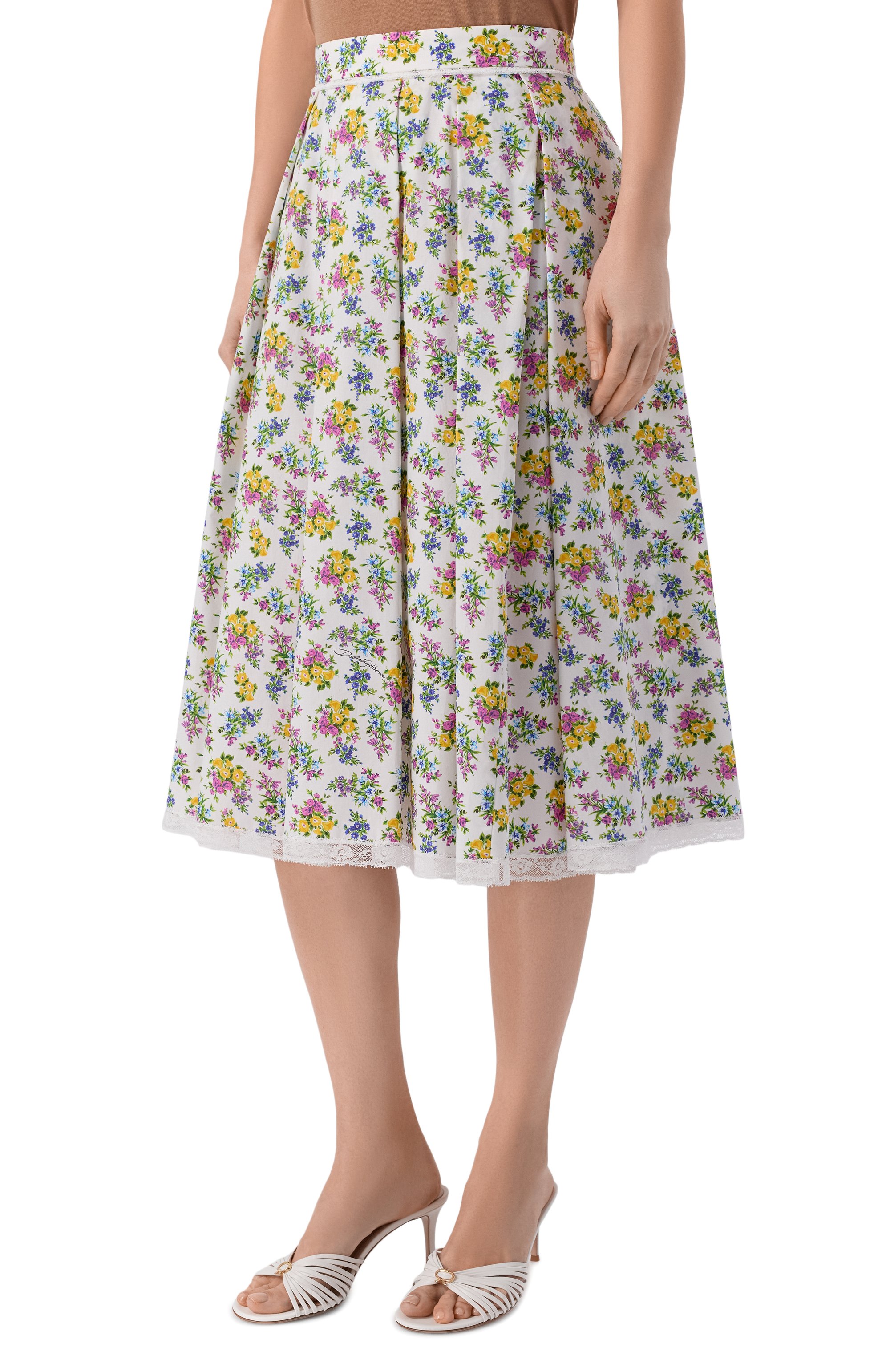 Хлопковая юбка DOLCE & GABBANA белого цвета по цене 178000 руб., арт. F4DA8T/HS5T9, фото 3 Хлопковая юбка DOLCE & GABBANA, арт. F4DA8T/HS5T9, фото 3