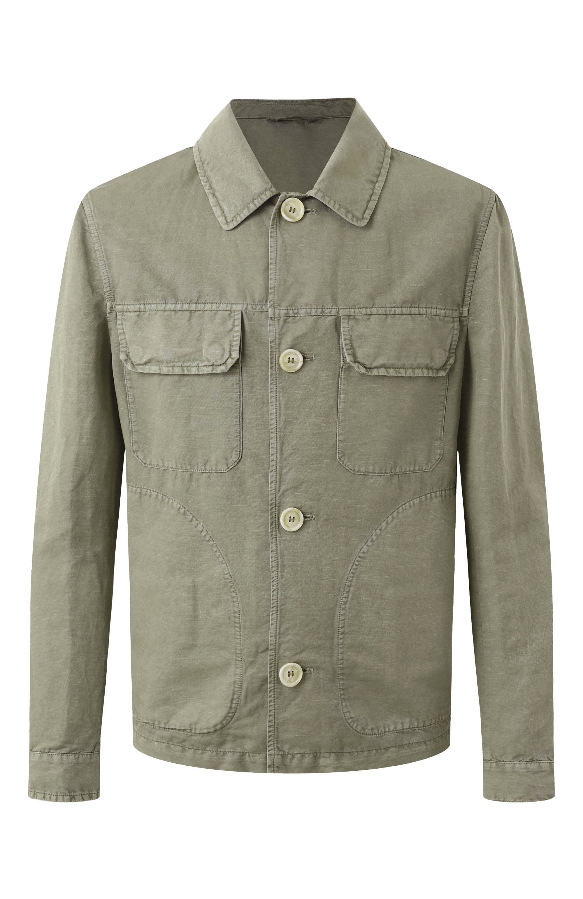 Куртка-рубашка изо льна и хлопка BRUNELLO CUCINELLI, арт. M291D6512P, фото 1
