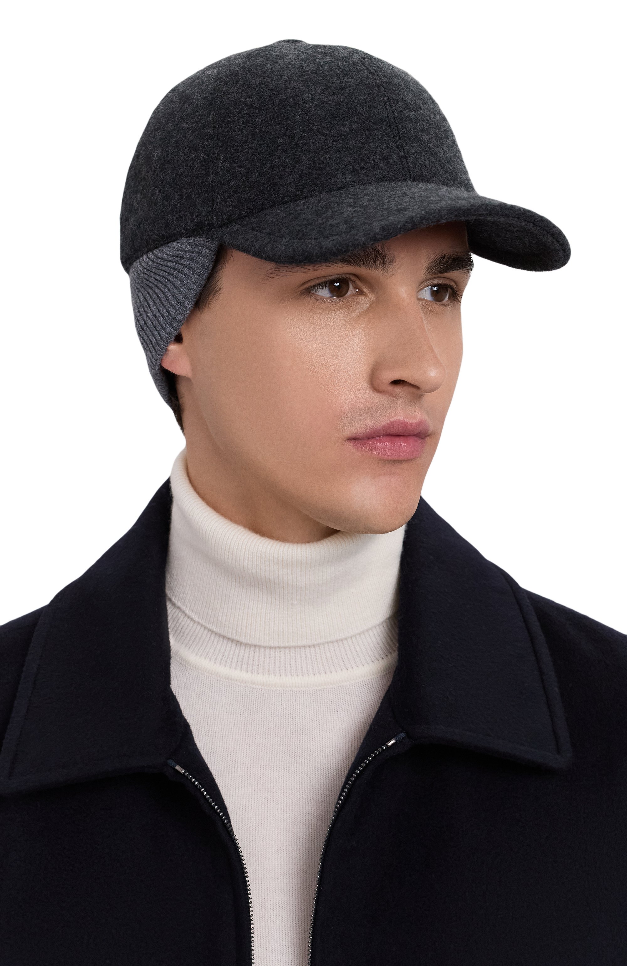 Кашемировая бейсболка FEDELI темно-серого цвета по цене 49950 руб., арт. TU000806, фото 2 Кашемировая бейсболка FEDELI, арт. TU000806, фото 2