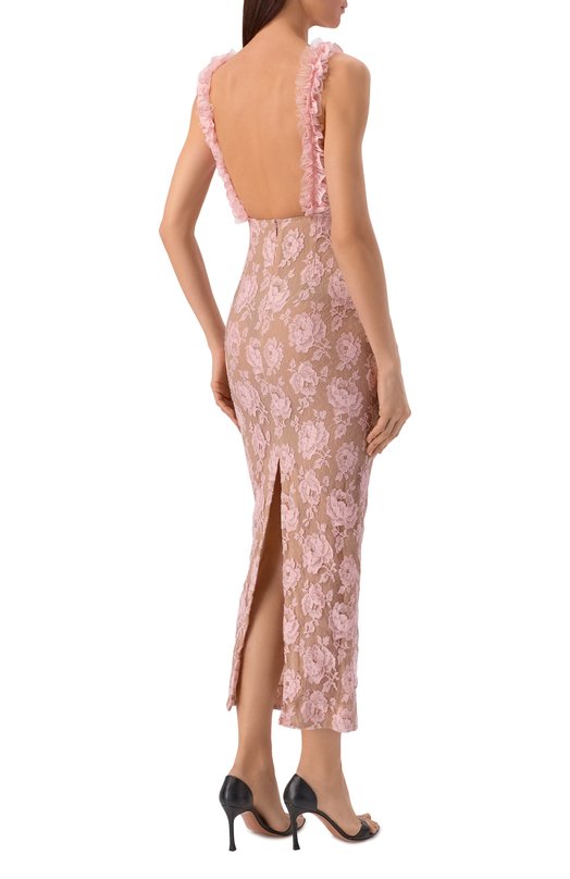 Хлопковое платье Alessandra Rich FABX4266/P4167 Розовый  FABX4266/P4167 Фото 3
