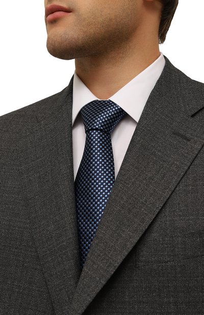 Шелковый галстук KITON синего цвета по цене 29950 руб., арт. UCRVKLC01L6601, фото 2 Шелковый галстук KITON, арт. UCRVKLC01L6601, фото 2
