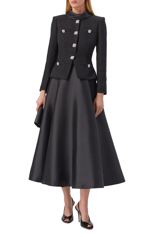 Комбинированное платье self-portrait RS26161MAB Чёрный  RS26161MAB Фото 2