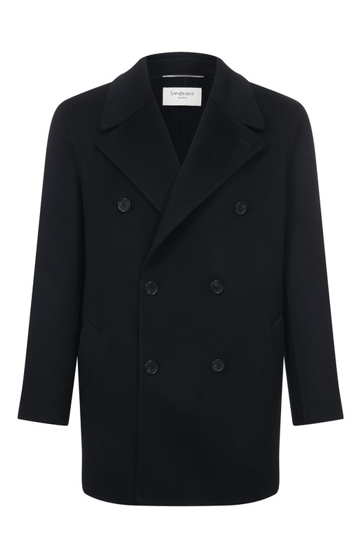 Шерстяное пальто Saint Laurent 837180/Y060R Чёрный 837180/Y060R