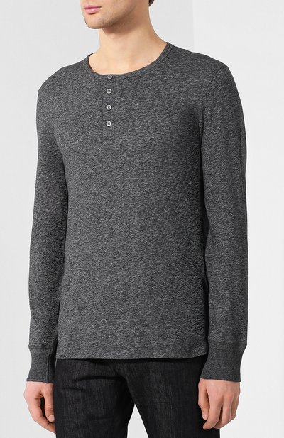Хлопковый лонгслив-хенли TOM FORD темно-серого цвета по цене 48050 руб., арт. BR402/TFJ890, фото 3 Хлопковый лонгслив-хенли TOM FORD, арт. BR402/TFJ890, фото 3