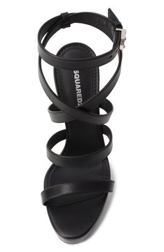 Женские кожаные босоножки lock yourself DSQUARED2 черного цвета, арт. HSW0257/01500001 | Фото 6 (Материал внешний: Натуральная кожа; Материал внутренний: Натуральная кожа; Каблук высота: Высокий; Подошва: Платформа; Каблук тип: Шпилька)
