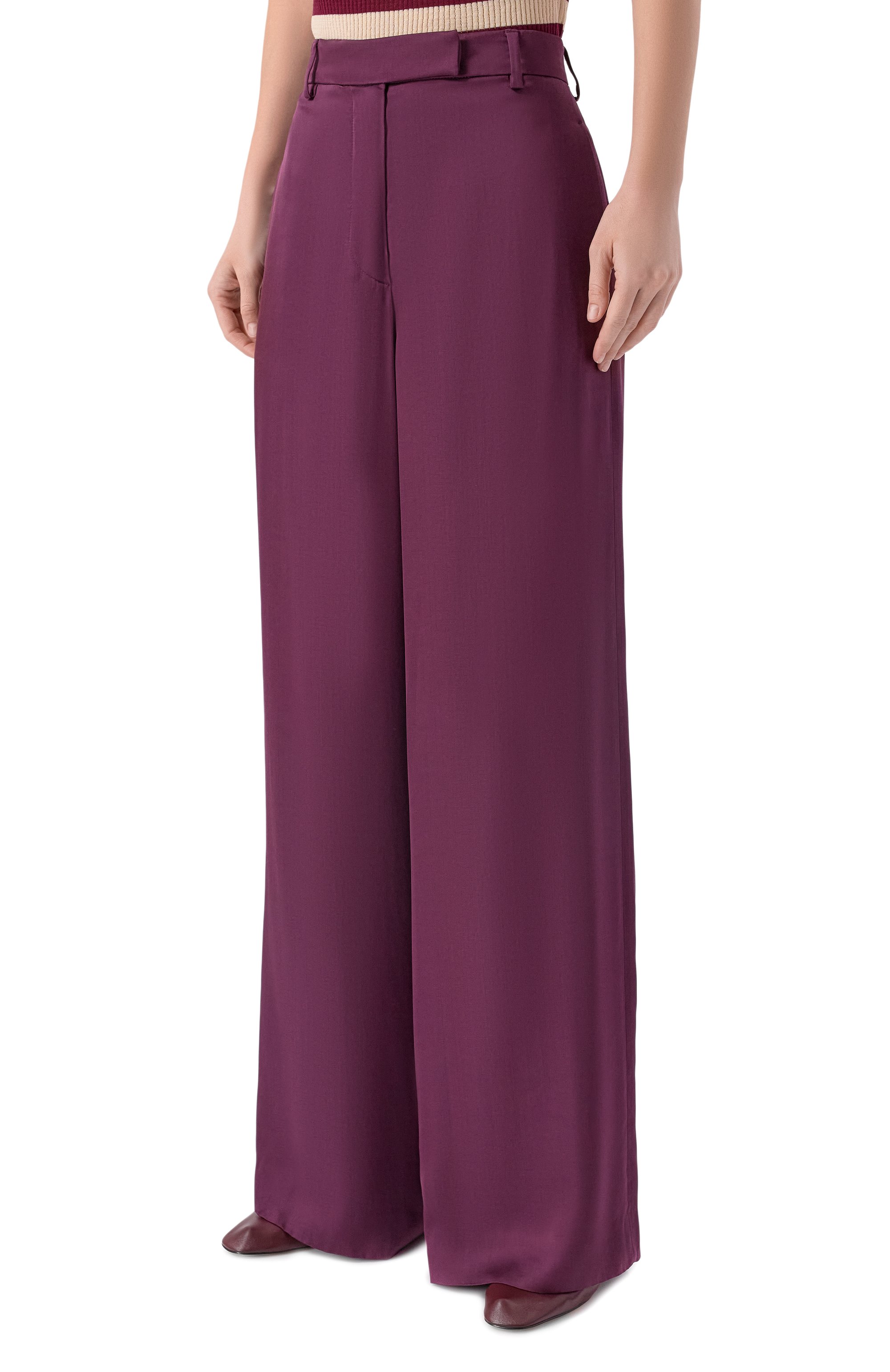 Брюки из вискозы DRIES VAN NOTEN фиолетового цвета по цене 86500 руб., арт. 010946/3177, фото 3 Брюки из вискозы DRIES VAN NOTEN, арт. 010946/3177, фото 3