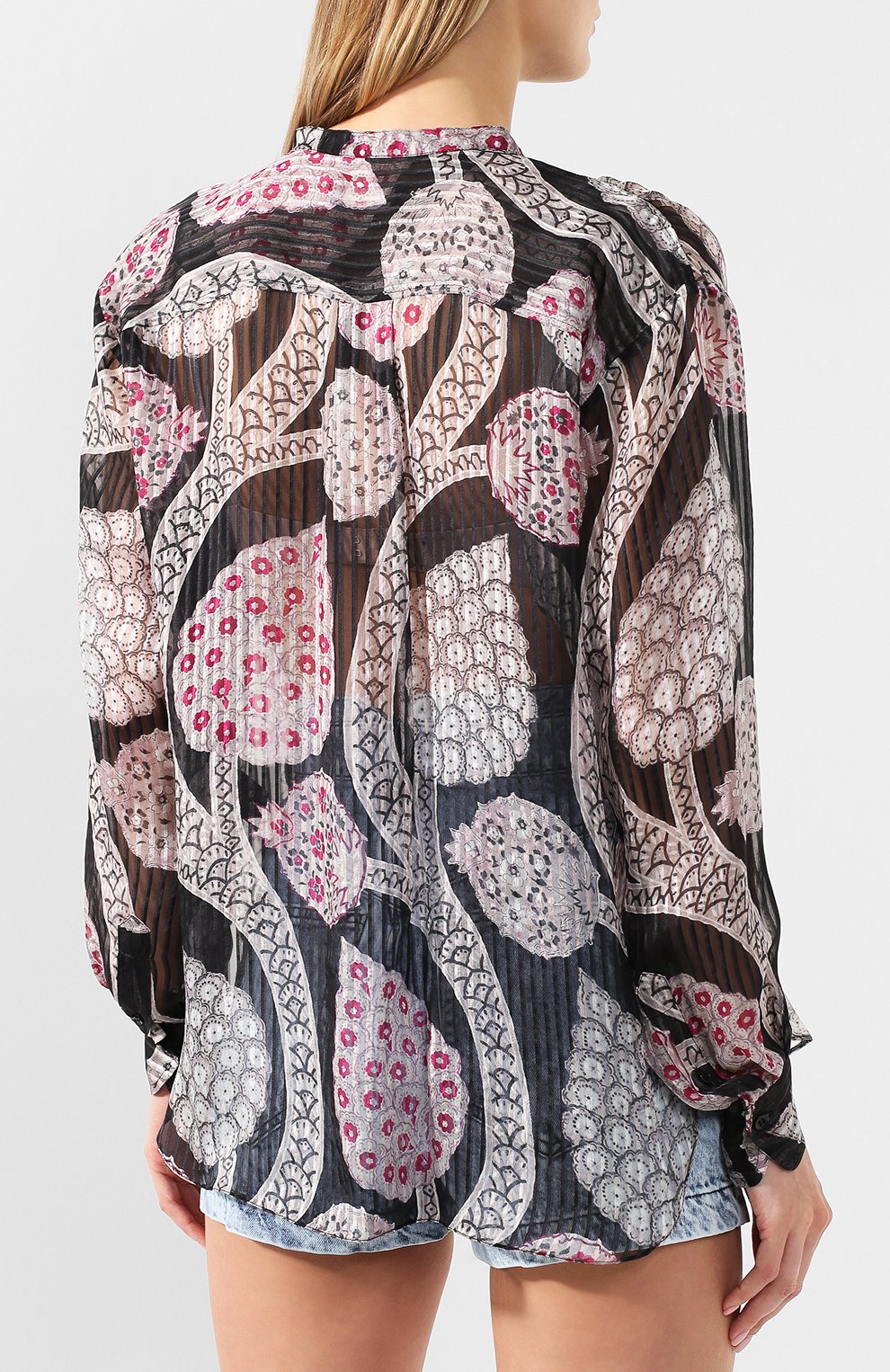 Шелковая блузка с принтом ISABEL MARANT, арт. HT1250-19E014I/DAWS, фото 4