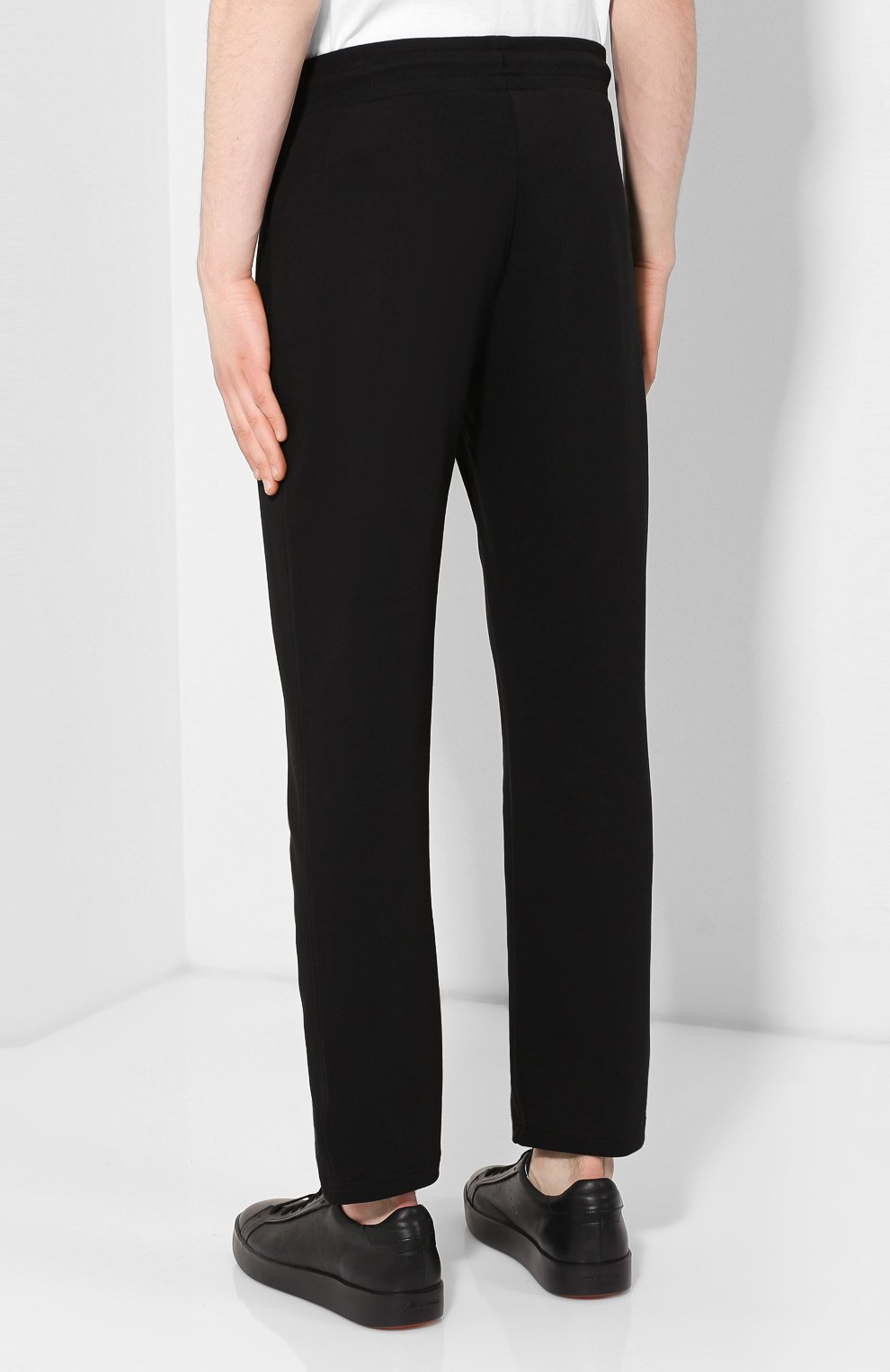 Хлопковые брюки прямого кроя с поясом на резинке EMPORIO ARMANI, арт. 8N1P87/1J07Z, фото 4