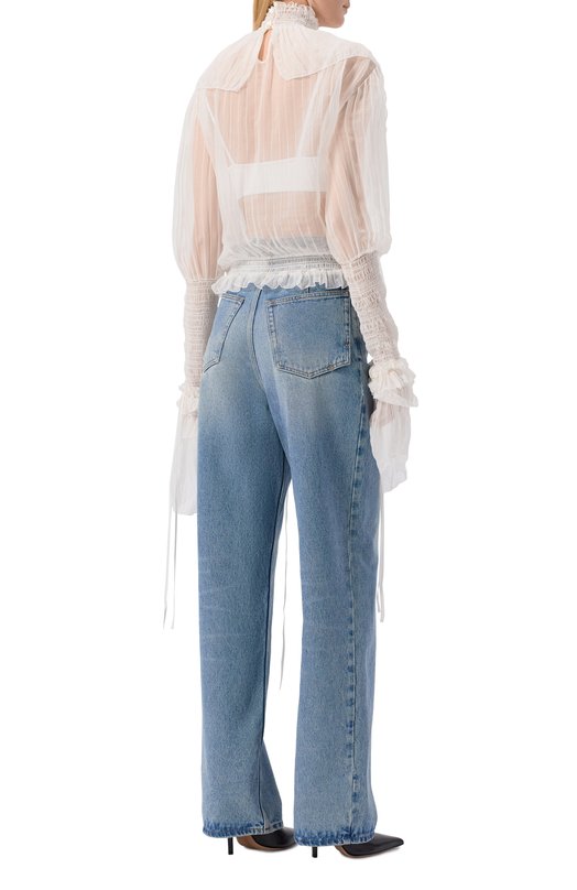 Шелковая блузка Blumarine 4C198A Кремовый  4C198A Фото 4