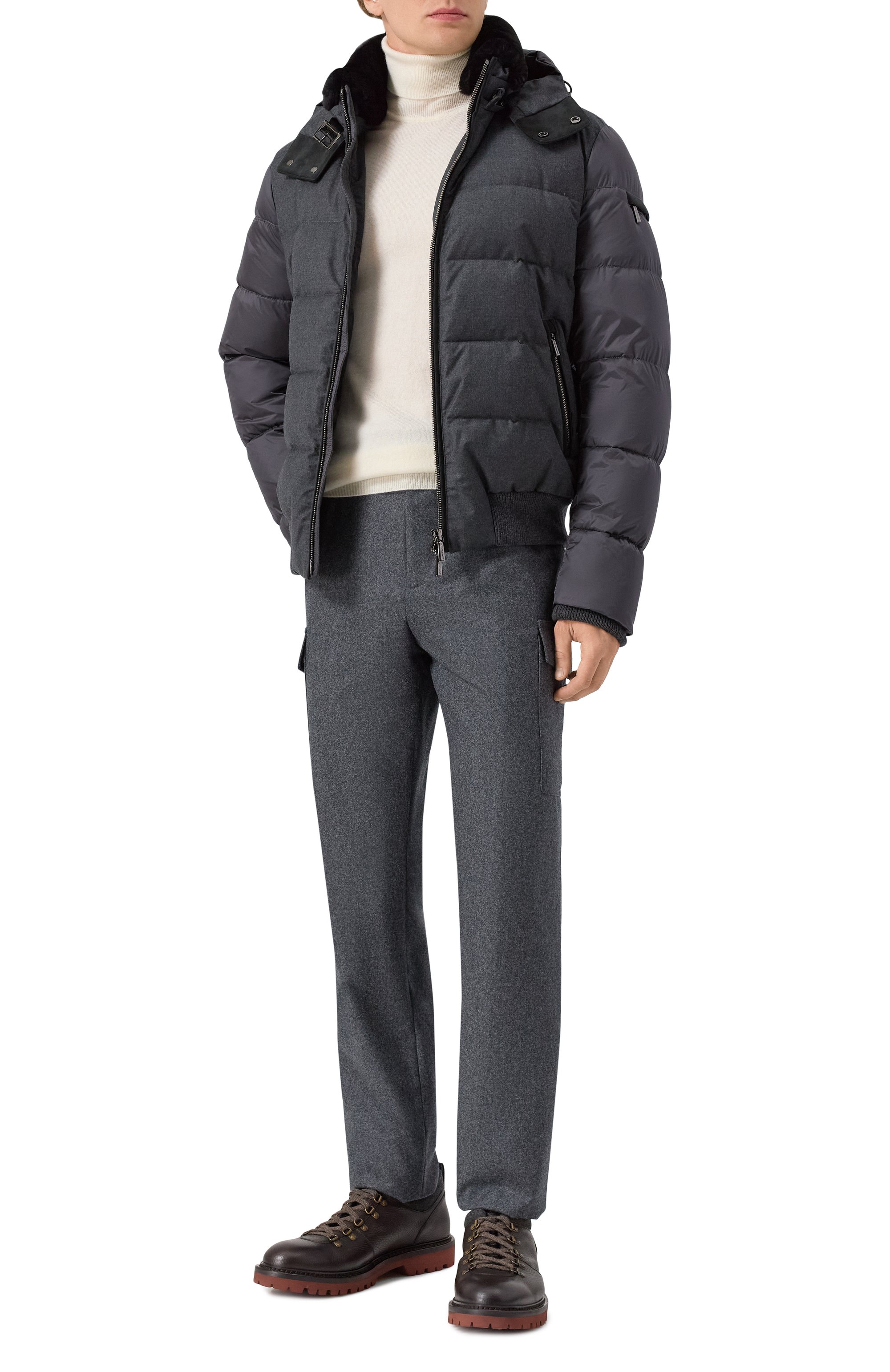 Пуховик wright-shl с воротником из овчины MOORER, арт. WRIGHT/SHL, фото 2