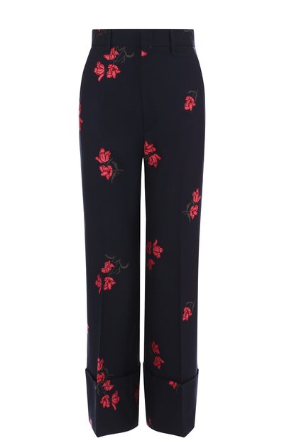 Женские брюки из смеси хлопка и шерсти с вышивкой GUCCI, арт. 488439/ZKM14