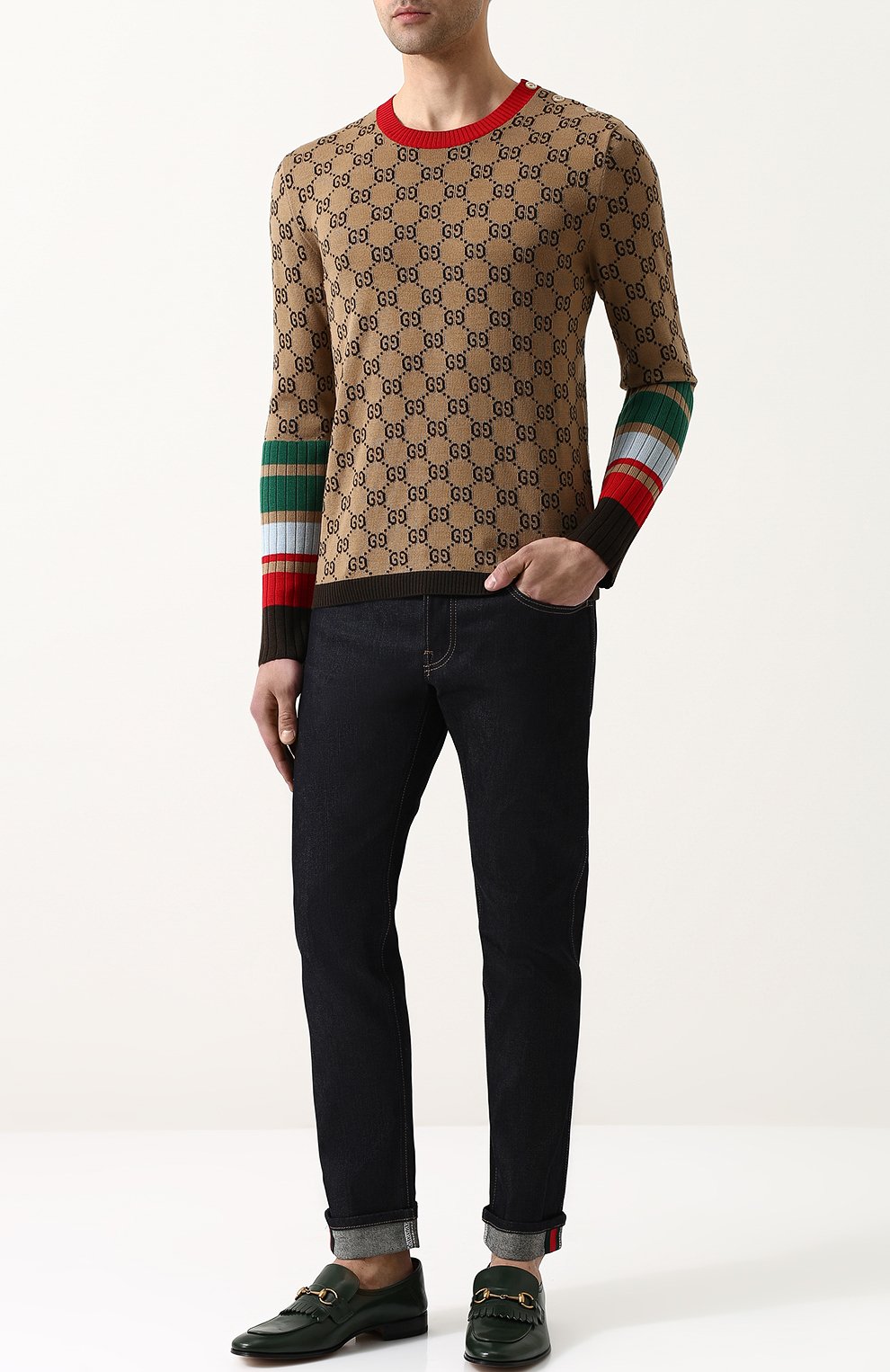 Джинсы прямого кроя с отворотами GUCCI, арт. 430368/XR188, фото 2