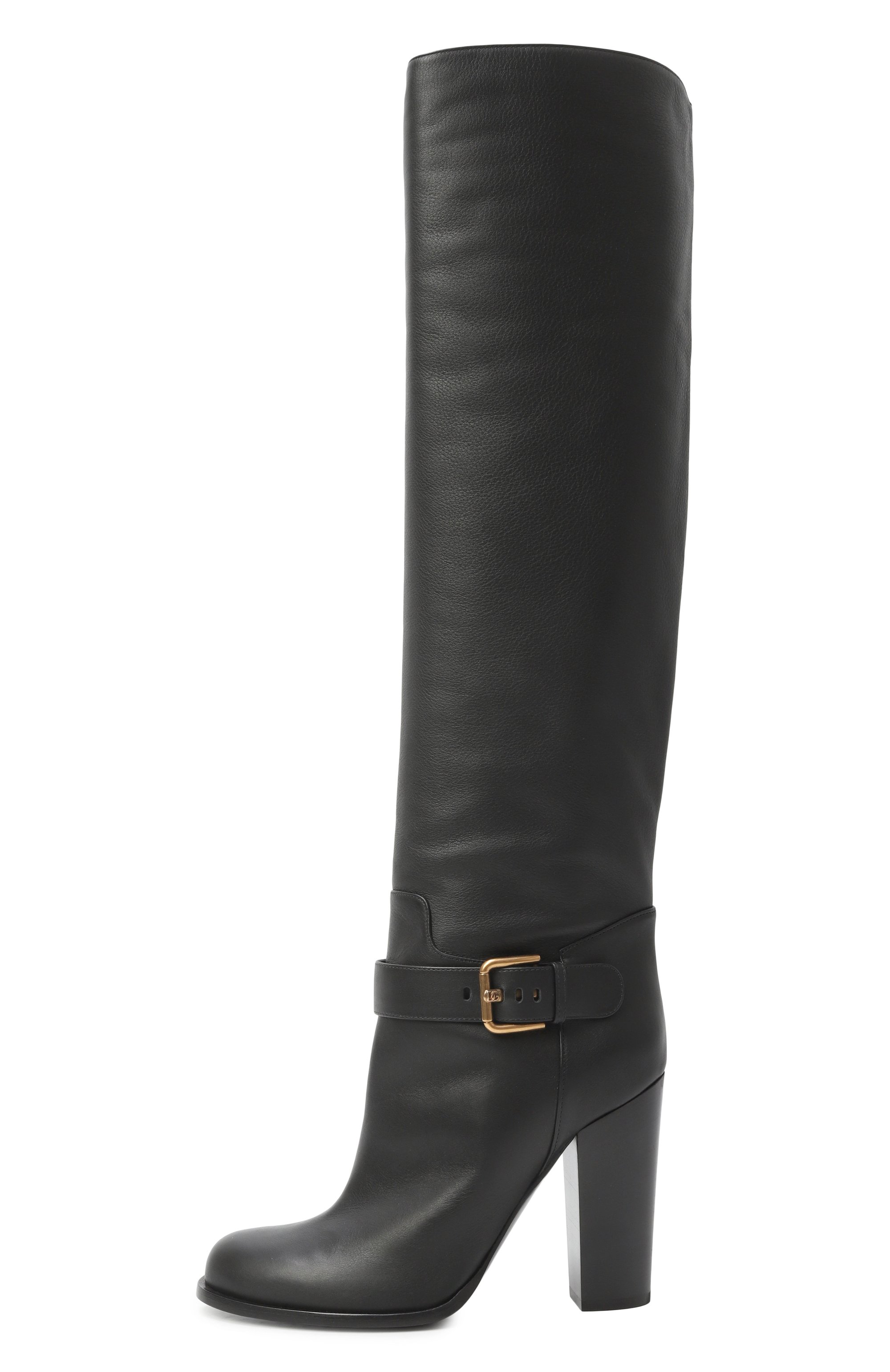 Кожаные сапоги moss 105 DOLCE & GABBANA черного цвета по цене 249500 руб., арт. CU1222/A0831, фото 4 Кожаные сапоги moss 105 DOLCE & GABBANA, арт. CU1222/A0831, фото 4