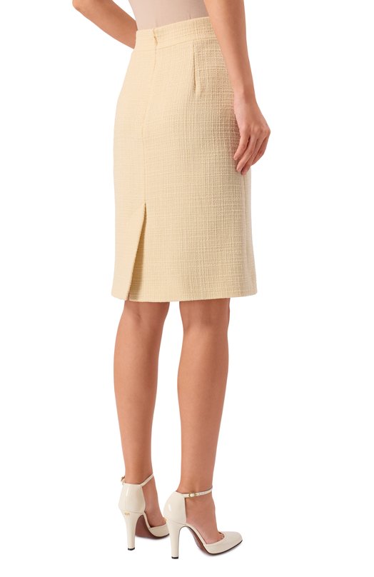 Твидовая юбка Valentino 7B0RAEB5/90Y Кремовый  7B0RAEB5/90Y Фото 4