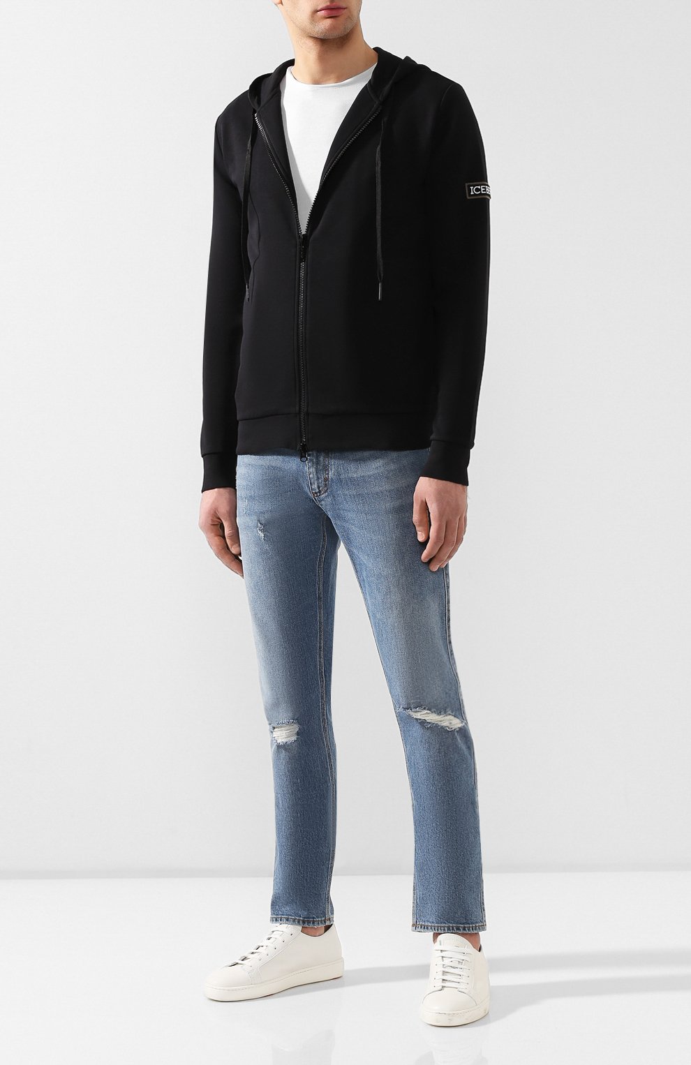 Хлопковая толстовка ICEBERG черного цвета по цене 22950 руб., арт. 19E I1P0/E070/6302, фото 2 Хлопковая толстовка ICEBERG, арт. 19E I1P0/E070/6302, фото 2
