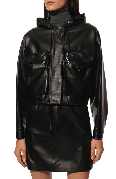 Кожаная куртка PRADA черного цвета по цене 530000 руб., арт. 58A076-08P-F0002, фото 3 Кожаная куртка PRADA, арт. 58A076-08P-F0002, фото 3