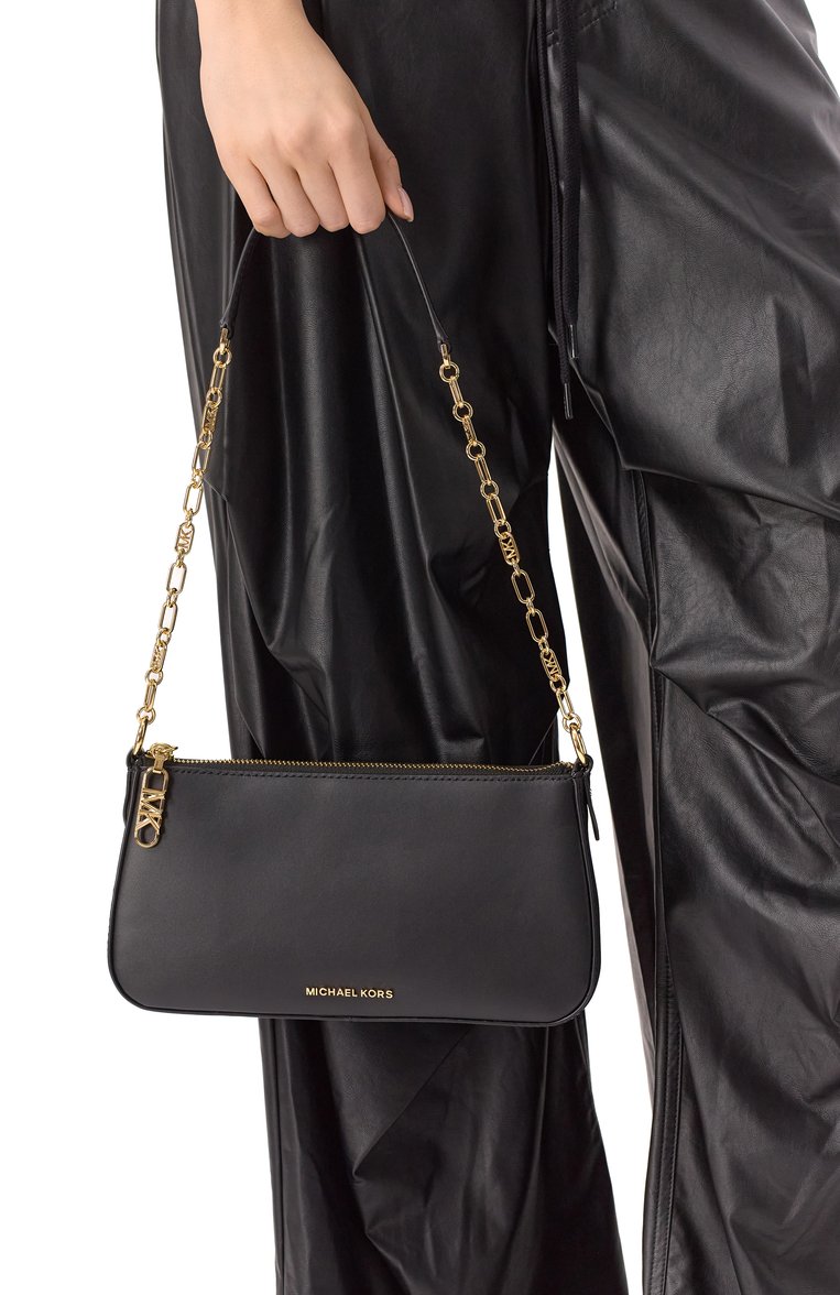 Женская сумка empire medium MICHAEL MICHAEL KORS черного цвета, арт. 32H3G8EW6L | Фото 2 (Материал: Натуральная кожа; Драгоценные камни: Проставлено; Материал сплава: Проставлено; Размер: medium)
