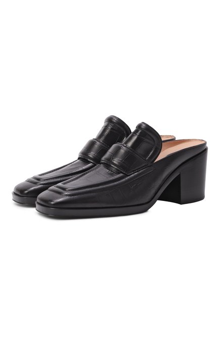 Женские кожаные мюли BOTTEGA VENETA черного цвета по цене 114500 руб., арт. 651366/V0G80 | Фото 1