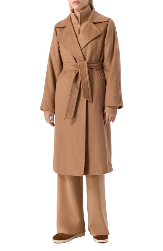 Шерстяное пальто Max Mara MANUELA Бежевый  MANUELA Фото 3