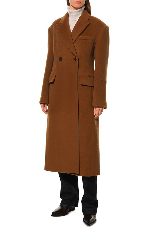 Шерстяное пальто Drae Бежевый, фото 3