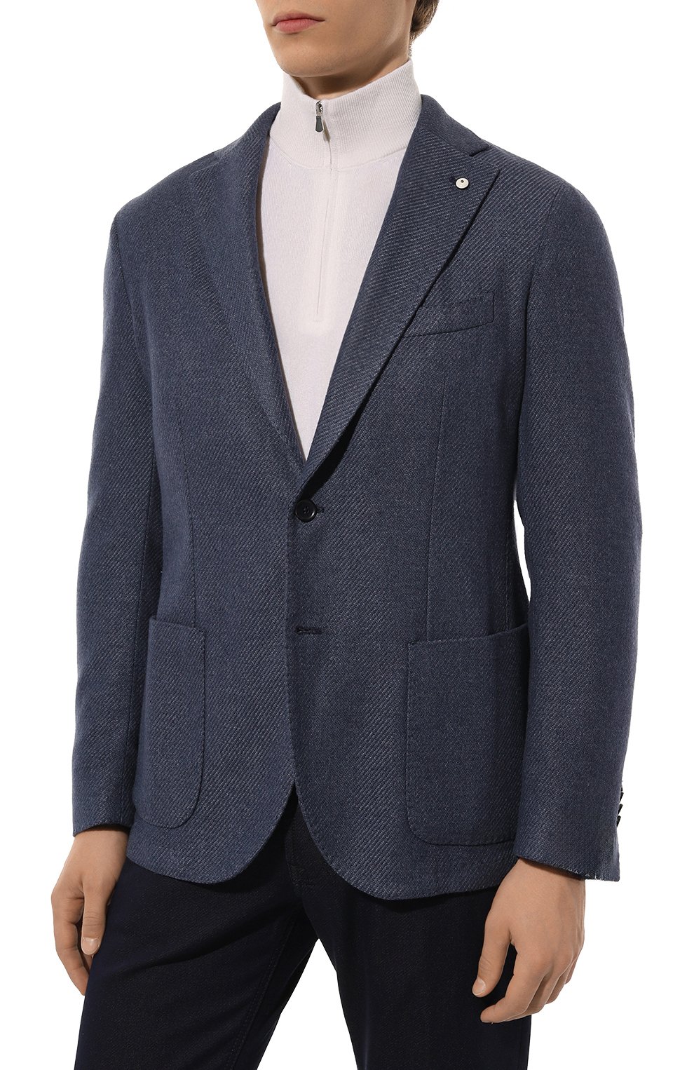 Шерстяной пиджак L.B.M. 1911 темно-синего цвета по цене 95050 руб., арт. 2887/45522, фото 4 Шерстяной пиджак L.B.M. 1911, арт. 2887/45522, фото 4