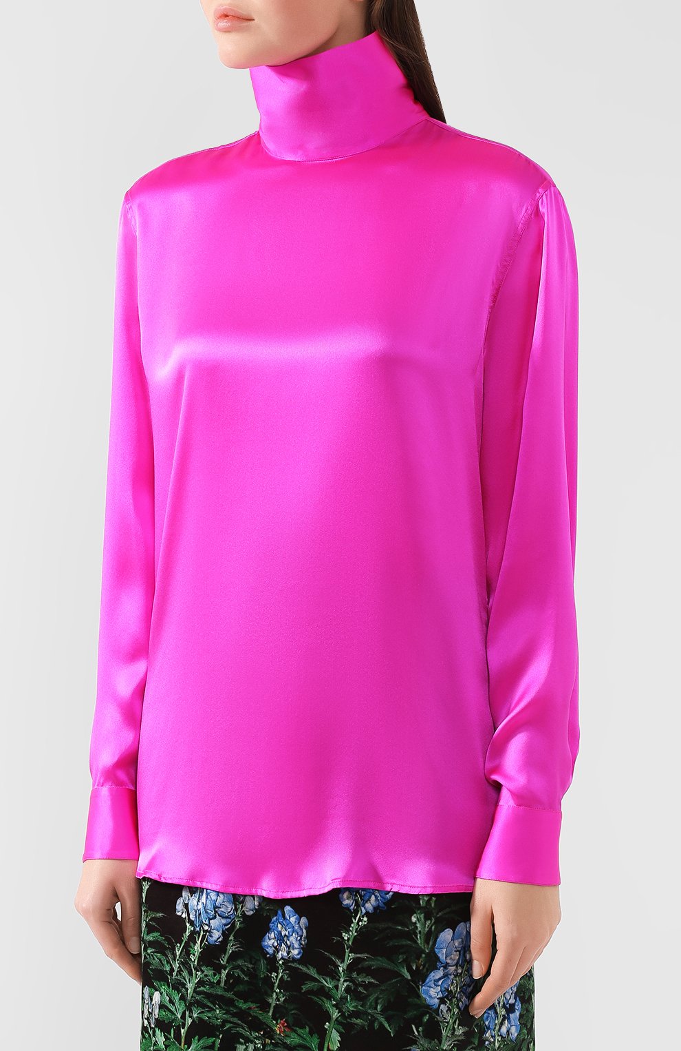Шелковая блузка DRIES VAN NOTEN фуксия цвета по цене 54000 руб., арт. 192-10759-8380, фото 3 Шелковая блузка DRIES VAN NOTEN, арт. 192-10759-8380, фото 3