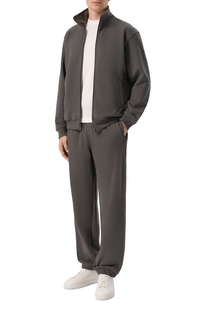 Хлопковая толстовка 12 STOREEZ темно-серого цвета по цене 19000 руб., арт. 141193, фото 2 Хлопковая толстовка 12 STOREEZ, арт. 141193, фото 2