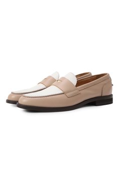 Женские кожаные пенни-лоферы DOUCAL'S бежевого цвета, арт. DD8796ALAIPY708 | Фото 1 (Материал сплава: Проставлено; Каблук высота: Низкий; Материал внешний: Натуральная кожа; Подошва: Плоская; Материал внутренний: Натуральная кожа; Драгоценные камни: Проставлено)
