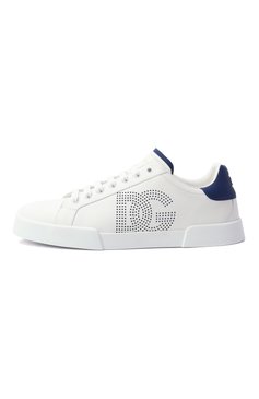 Мужские кожаные кеды strobel portofino light DOLCE & GABBANA белого цвета, арт. CS2324/AV066 | Фото 4 (Подошва: Плоская; Материал внешний: Натуральная кожа; Материал внутренний: Натуральная кожа; Материал утеплителя: Без утеплителя; Стили: Классически�й; Кросс-КТ: Низкие)