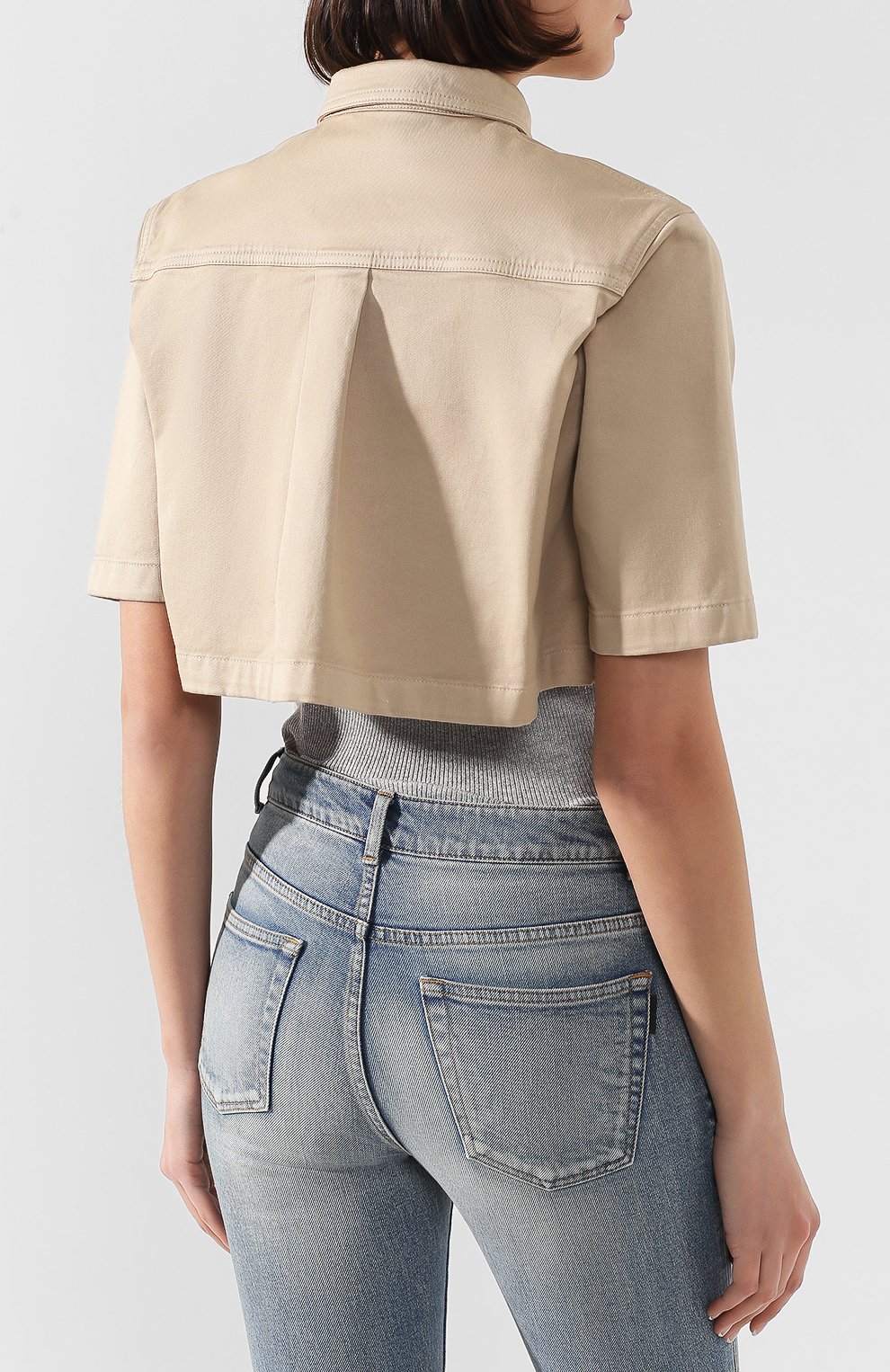 Укороченная рубашка BALMAIN бежевого цвета по цене 118500 руб., арт. TF12350/C195, фото 4 Укороченная рубашка BALMAIN, арт. TF12350/C195, фото 4