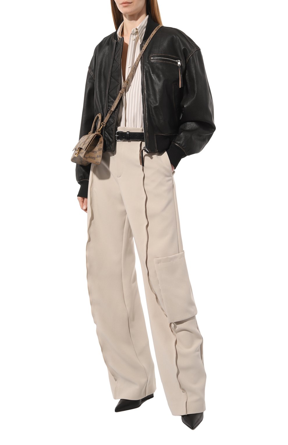 Кожаный бомбер HUGO черного цвета по цене 46800 руб., арт. 50499544, фото 2 Кожаный бомбер HUGO, арт. 50499544, фото 2