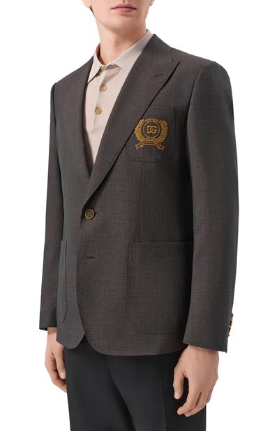 Шерстяной пиджак DOLCE & GABBANA, арт. G2TF4Z/HU2B0, фото 3