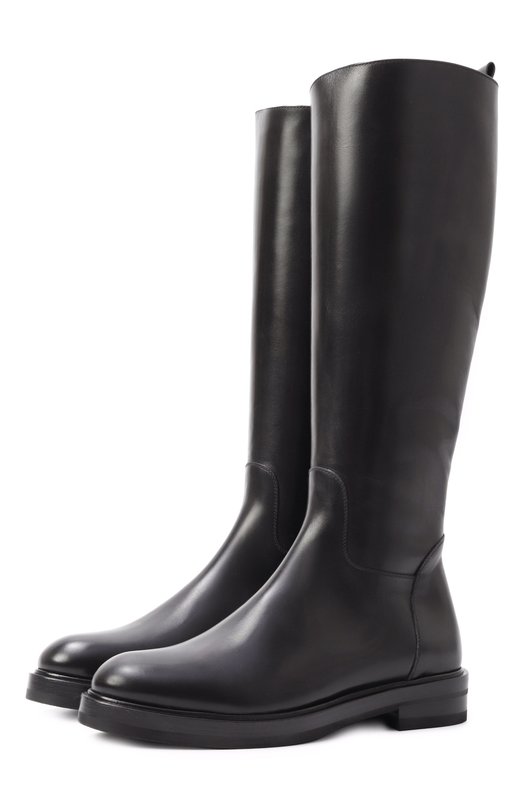 Кожаные сапоги Kiton D56806N0102401 Чёрный D56806N0102401