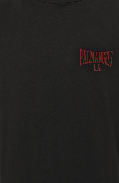 Хлопковая футболка PALM ANGELS черного цвета по цене 23450 руб., арт. PMAA002F24JER010, фото 5 Хлопковая футболка PALM ANGELS, арт. PMAA002F24JER010, фото 5