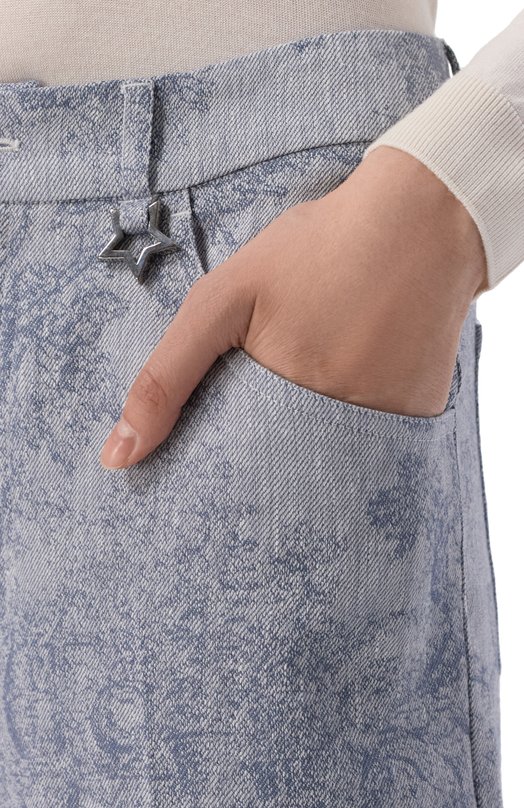 Брюки из хлопка и льна Lorena Antoniazzi P2642PA02A/5163 Голубой  P2642PA02A/5163 Фото 5