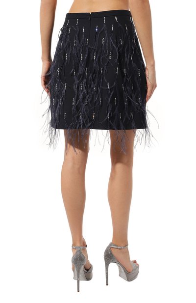 Юбка с отделкой перьями VALENTINO, арт. 5B3RABH41CF, фото 4