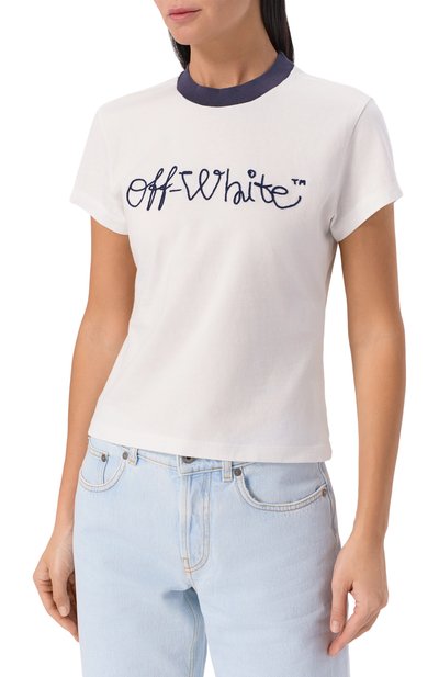 Хлопковая футболка OFF-WHITE, арт. 0WAA112F25JER001, фото 3