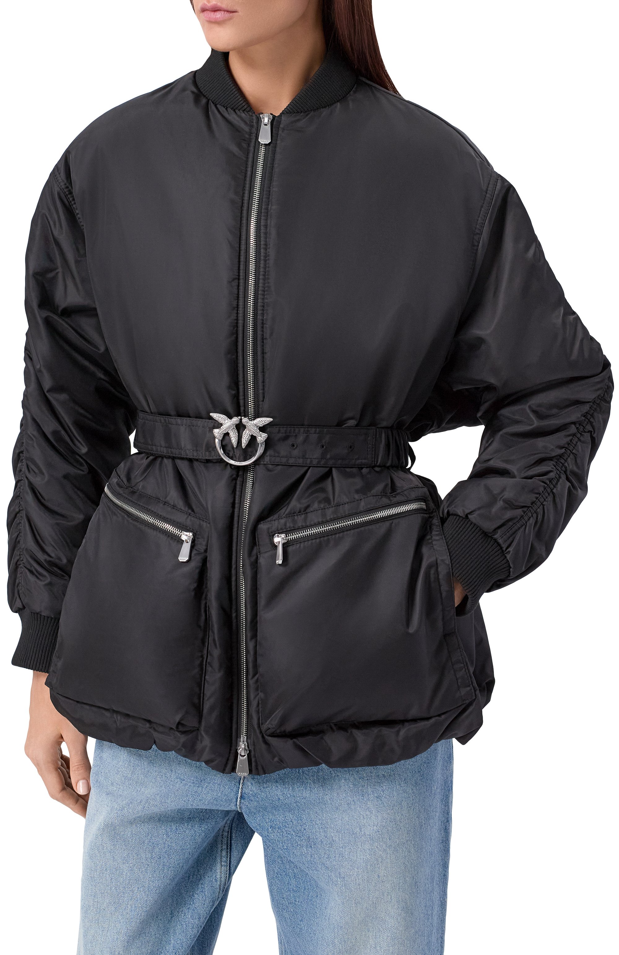 Утепленная куртка PINKO черного цвета по цене 47900 руб., арт. 105340/A20L, фото 3 Утепленная куртка PINKO, арт. 105340/A20L, фото 3