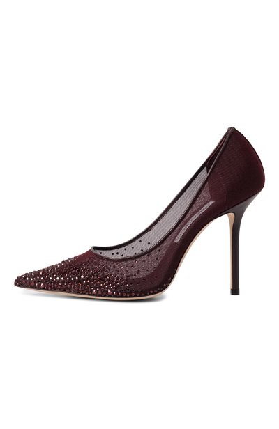 Текстильные туфли love 100 JIMMY CHOO бордового цвета по цене 158500 руб., арт. L0VE100NYT, фото 4 Текстильные туфли love 100 JIMMY CHOO, арт. L0VE100NYT, фото 4