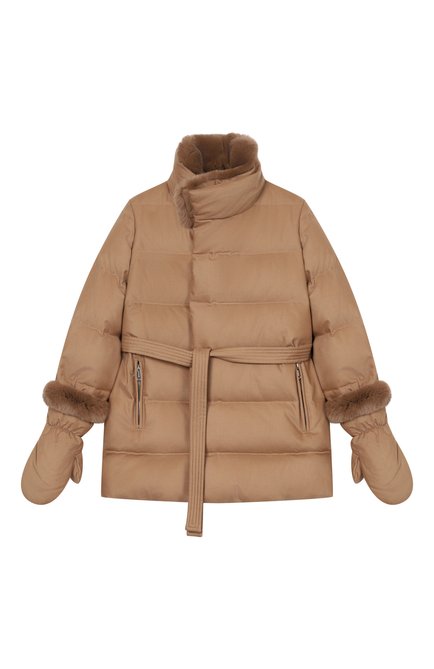 Комплект из пуховика и варежек YVES SALOMON ENFANT, арт. 26WEM005XXW02W/8-10