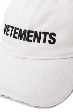 Женская хлопковая бейсболка VETEMENTS белого цвета, арт. UE54CA180W | Фото 4 (Материал: Текстиль, Хлопок; Материал сплава: Проставлено; Нос: Не проставлено)