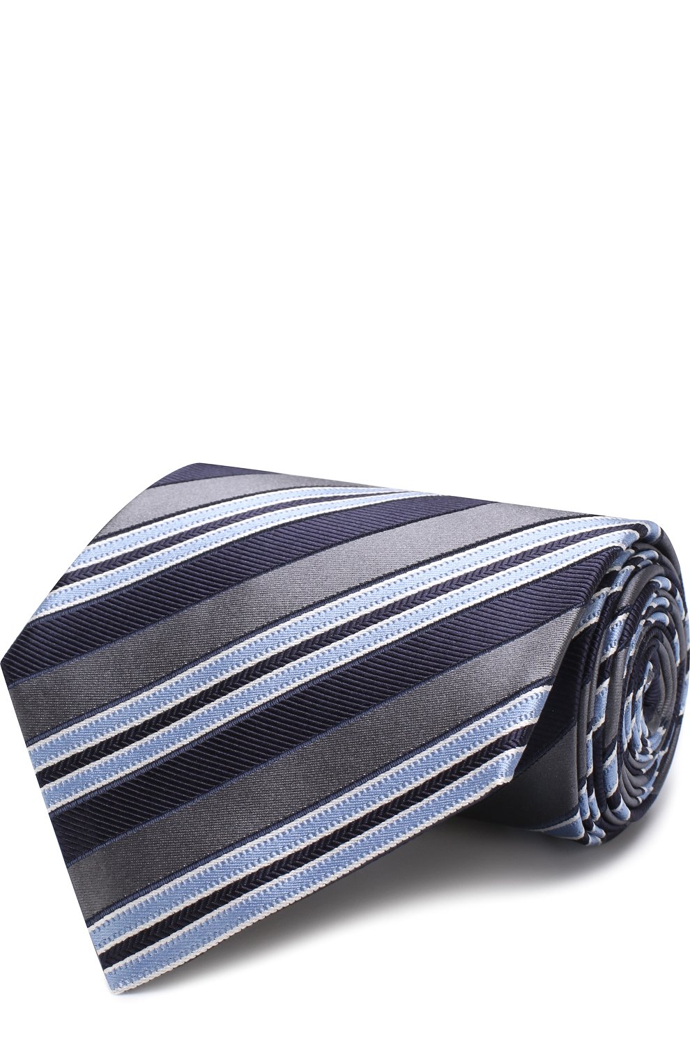 Шелковый галстук в полоску ZEGNA серого цвета по цене 18350 руб., арт. Z3D22/1XW, фото 1 Шелковый галстук в полоску ZEGNA, арт. Z3D22/1XW, фото 1