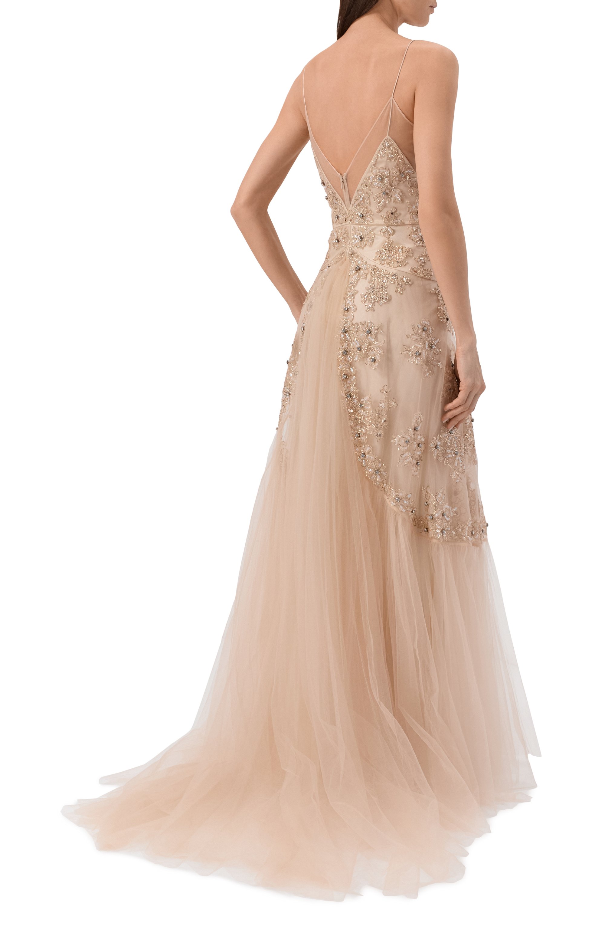 Платье с отделкой пайетками и стразами VALENTINO, арт. 8B3VDMK0/1ED, фото 3