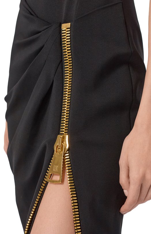 Платье из вискозы Balmain FF0RP900/JL05 Чёрный  FF0RP900/JL05 Фото 4